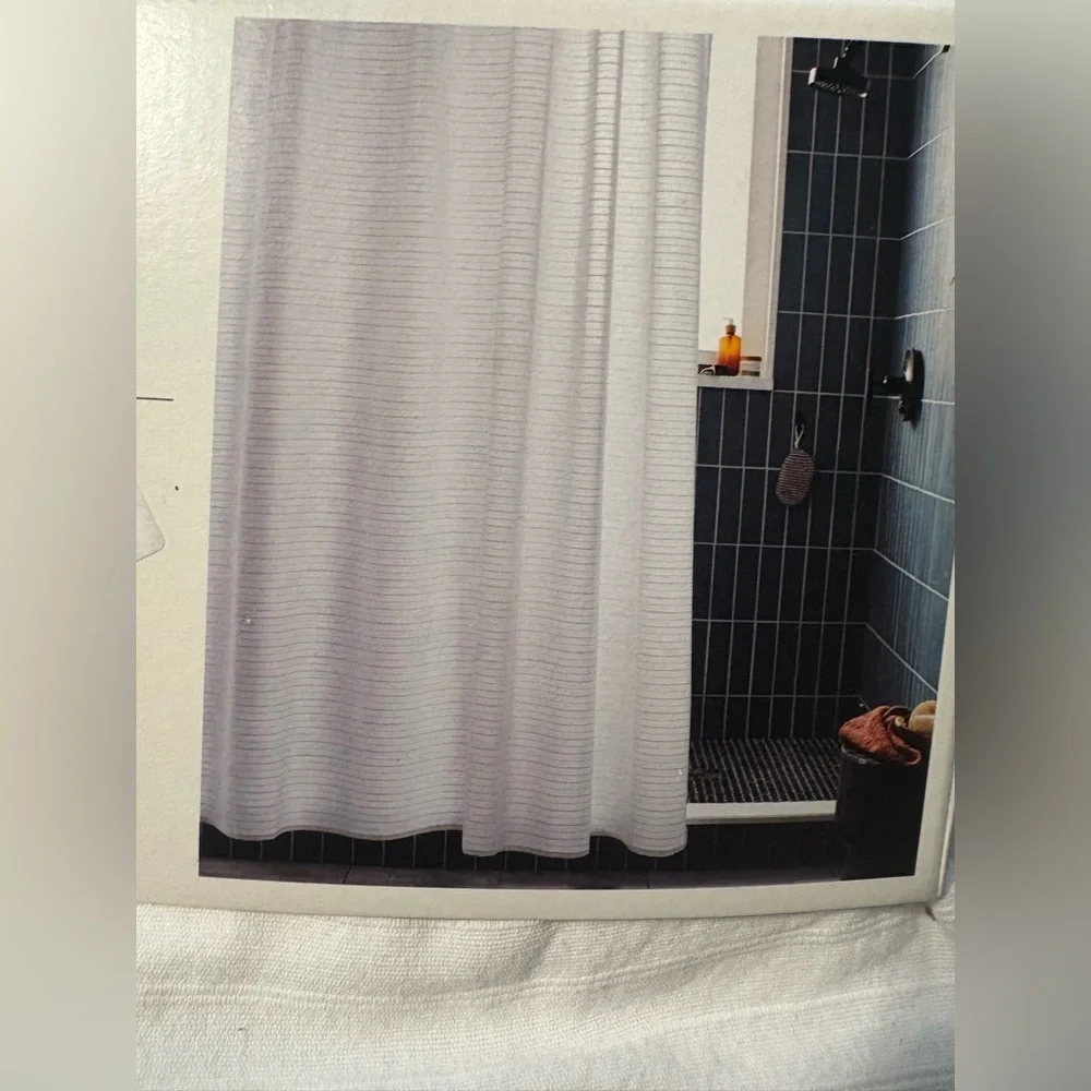 Threshold White Shower Curtains 100% Cotton NWT